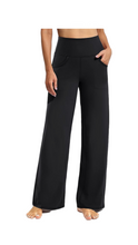 Load image into Gallery viewer, High waist wide leg athletic pants with pockets
