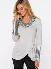 Load image into Gallery viewer, Long sleeved crossover top with striped detail
