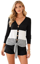 Load image into Gallery viewer, Waffle knit top with front knot

