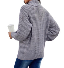 Load image into Gallery viewer, Chunky grey turtleneck sweater
