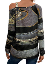 Load image into Gallery viewer, Long sleeve top with asymmetrical neck and one strap
