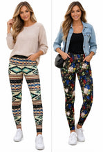 Load image into Gallery viewer, Patterned one size ladies leggings
