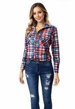 Load image into Gallery viewer, Multi coloured plaid button up shirt
