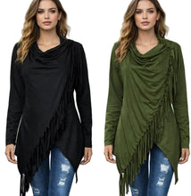 Load image into Gallery viewer, Long sleeve sweater/cardigan with tassels
