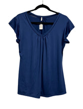 Load image into Gallery viewer, Blue v-neck blouse
