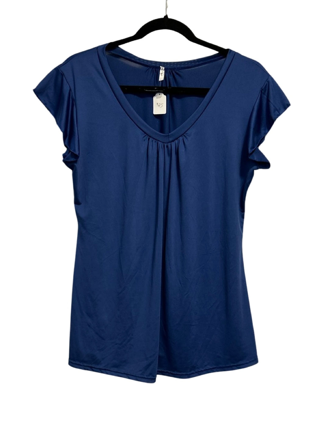 Blue v-neck blouse