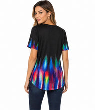 Load image into Gallery viewer, Short sleeve multi coloured criss cross top
