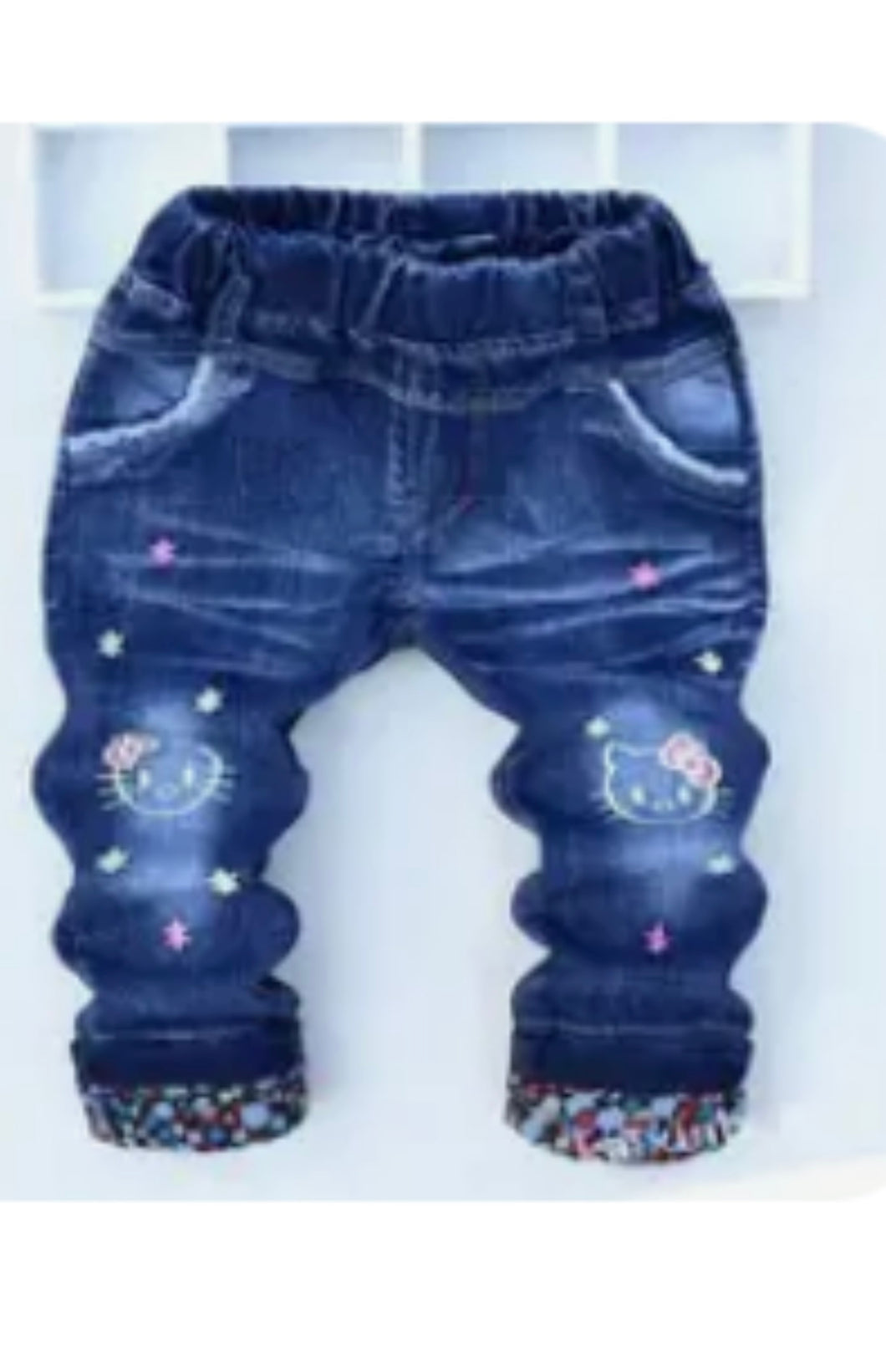 Baby denim kitty jeans