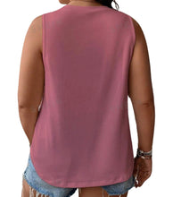 Load image into Gallery viewer, Plus size asymmetrical solid color tank top

