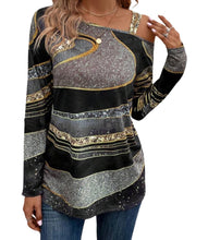 Load image into Gallery viewer, Long sleeve top with asymmetrical neck and one strap
