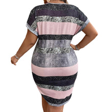 Load image into Gallery viewer, Pink multi color v neck dress with buttons
