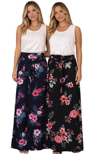 Load image into Gallery viewer, Floral tie up maxi skirt with side slits. Super soft.
