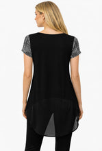 Load image into Gallery viewer, High low patterned black top
