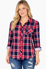 Load image into Gallery viewer, Plaid button up shirt with pocket
