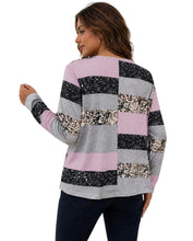 Load image into Gallery viewer, Multicolor colorblock plus size top with zipper
