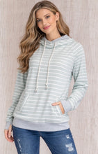 Load image into Gallery viewer, Mint white hoodie with double hood
