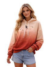 Load image into Gallery viewer, Rust colored ombre hoodie with kangaroo pocket
