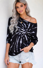 Load image into Gallery viewer, Black tie-dye pullover
