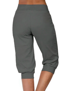 Solid color grey capris with pockets