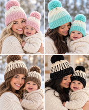 Load image into Gallery viewer, Adult /baby matching toque sets with Pom Pom
