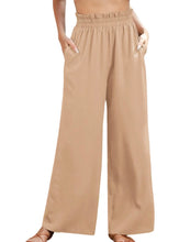 Load image into Gallery viewer, High waist wide leg pants with pockets
