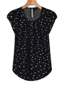 Elegant black top with heart pattern