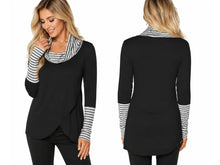 Load image into Gallery viewer, Long sleeved crossover top with striped detail
