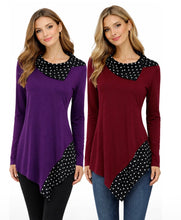 Load image into Gallery viewer, Long sleeve sweater with polka dot trim
