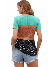 Load image into Gallery viewer, Color block tee with 2 unique patterns
