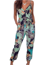 Load image into Gallery viewer, Green patterned jumpsuit
