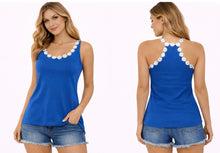 Load image into Gallery viewer, Tank top with white floral detail
