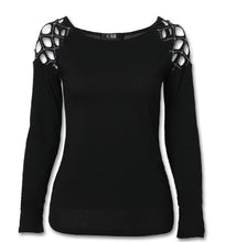 Load image into Gallery viewer, Hollow out long sleeve top with sequins
