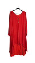 Load image into Gallery viewer, Plus size button detail maxi dress with pockets
