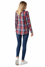 Load image into Gallery viewer, Multi coloured plaid button up shirt

