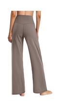 Load image into Gallery viewer, High waist wide leg athletic pants with pockets
