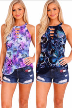 Load image into Gallery viewer, Butterfly print sleeveless top with cut out design
