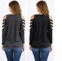 Load image into Gallery viewer, Lightweight long sleeve top with cutout sleeve design

