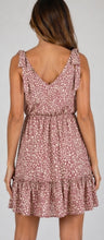 Load image into Gallery viewer, Dusty pink leopard print knotted shoulder dress
