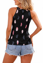 Load image into Gallery viewer, Black feather print tank top
