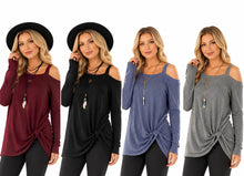 Load image into Gallery viewer, One strap sweater with crossed front design
