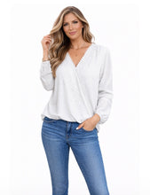 Load image into Gallery viewer, Swiss dot long sleeve blouse with lace trim
