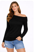 Load image into Gallery viewer, Soft, fuzzy one shoulder sweater
