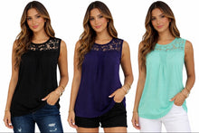 Load image into Gallery viewer, Sleeveless blouse with upper lace
