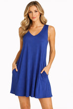 Load image into Gallery viewer, Sleeveless casual, comfy v-neck dress with pockets
