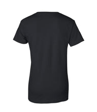 Load image into Gallery viewer, Ladies black cotton crew neck tee
