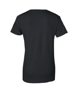 Ladies black cotton crew neck tee