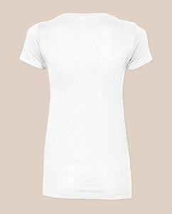 Cotton, polyester v neck tee