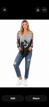 Load image into Gallery viewer, Strappy long sleeve top with hearts and sequins
