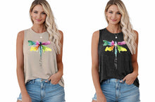 Load image into Gallery viewer, Dragonfly print tank top
