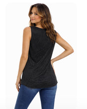 Load image into Gallery viewer, Beautiful sparkly sleeveless top with lace
